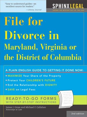 cover image of File for Divorce in Maryland, Virginia or the District of Columbia